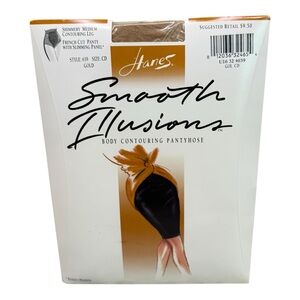 Hanes Smooth Illusions Shimmery Medium Contouring Leg Pantyhose 639 CD Gold